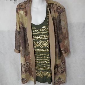 VTG GUILIA sheer abstract open front cardigan 16